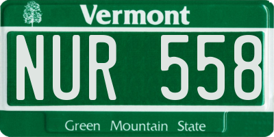 VT license plate NUR558