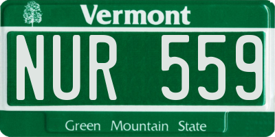 VT license plate NUR559