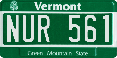 VT license plate NUR561