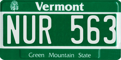 VT license plate NUR563