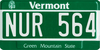 VT license plate NUR564