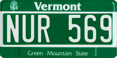 VT license plate NUR569