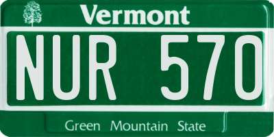 VT license plate NUR570