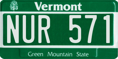VT license plate NUR571