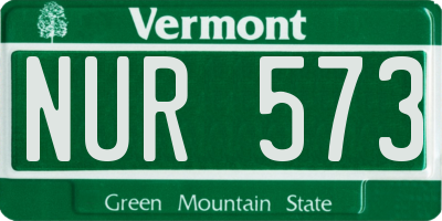 VT license plate NUR573