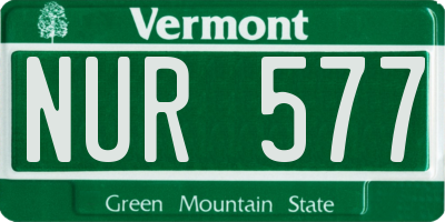 VT license plate NUR577