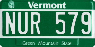 VT license plate NUR579