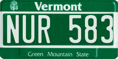 VT license plate NUR583