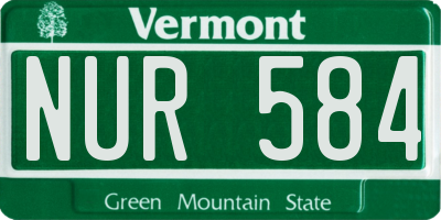 VT license plate NUR584