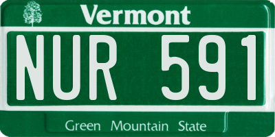 VT license plate NUR591