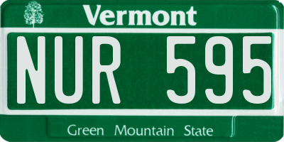 VT license plate NUR595