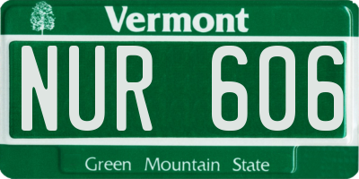 VT license plate NUR606