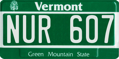 VT license plate NUR607