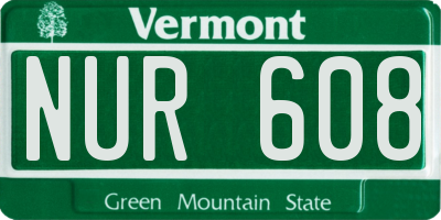VT license plate NUR608