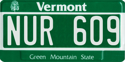 VT license plate NUR609