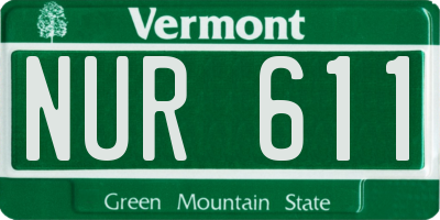 VT license plate NUR611