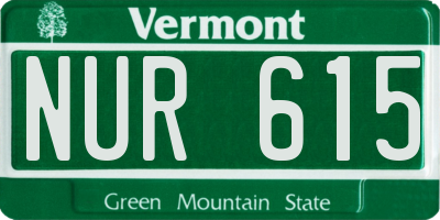 VT license plate NUR615