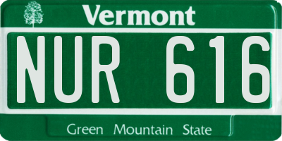 VT license plate NUR616