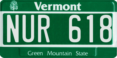 VT license plate NUR618