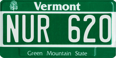 VT license plate NUR620