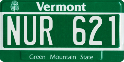 VT license plate NUR621