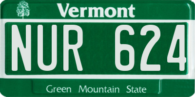 VT license plate NUR624