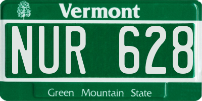 VT license plate NUR628