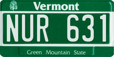 VT license plate NUR631