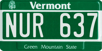 VT license plate NUR637