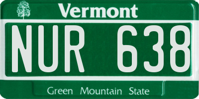 VT license plate NUR638