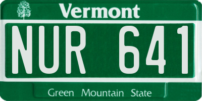 VT license plate NUR641