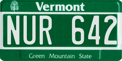 VT license plate NUR642