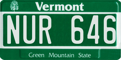 VT license plate NUR646