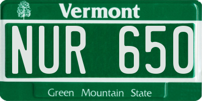 VT license plate NUR650