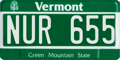 VT license plate NUR655