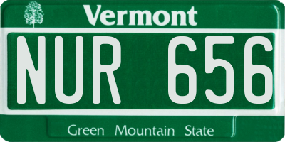 VT license plate NUR656