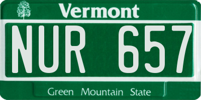 VT license plate NUR657