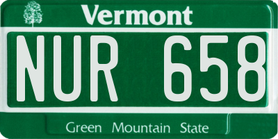VT license plate NUR658