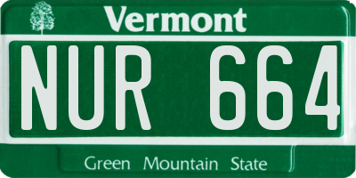 VT license plate NUR664