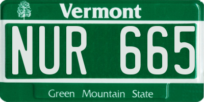 VT license plate NUR665