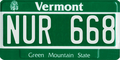 VT license plate NUR668