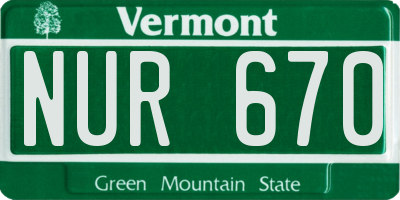 VT license plate NUR670