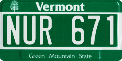 VT license plate NUR671