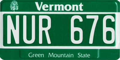 VT license plate NUR676