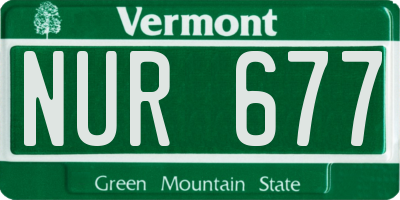 VT license plate NUR677