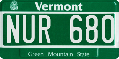 VT license plate NUR680