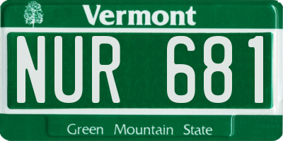 VT license plate NUR681