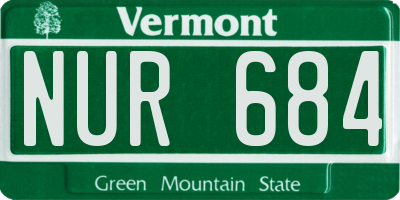 VT license plate NUR684