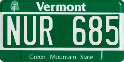 VT license plate NUR685