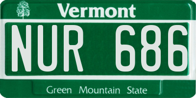 VT license plate NUR686